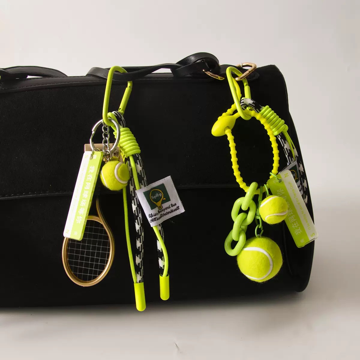 Assortment of small tennis-themed accessories